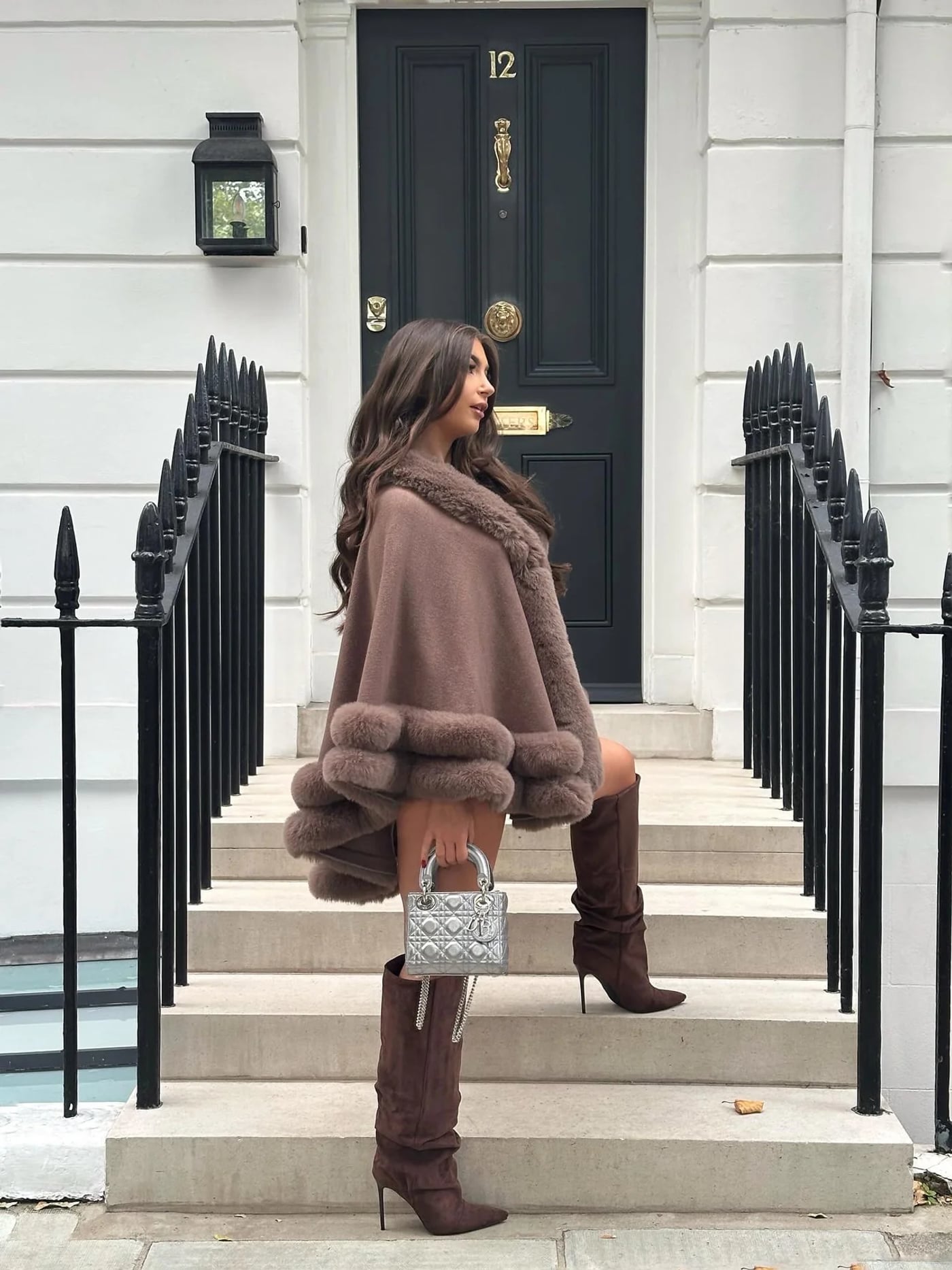 CAPE FOURRURE MAUD — coloris Taupe